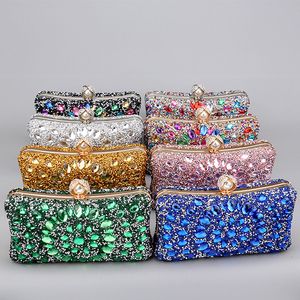 Abendtaschen Süßigkeiten Mix Farbe Day Clutch Strasssteine ​​Abendbeutel Party Diamanten Schulterkette Handtaschen Geldbeutel Acryl 230815