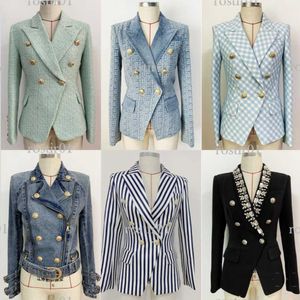 Designer Womens Suits for men Blazers Spring Autumn Winter Jackets Casual Coat Cotton Denim Slim Styles Stripes Plaid Pattern Jeans