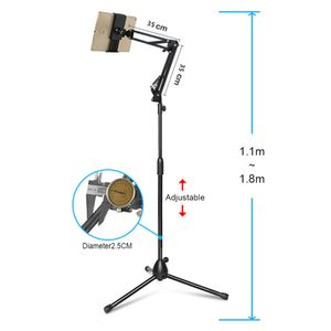 Flash Brackets Telescopic Tripod with Flexible Long Arm Mobile Tablet Phone Stand Holder Bracket Clip Clamp Lazy Bed Desktop Metal 230816