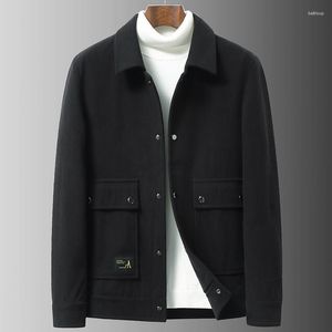 Men's Jackets Corduroy Slim Fitting Top Coat Vintage Lapel Work Jacket