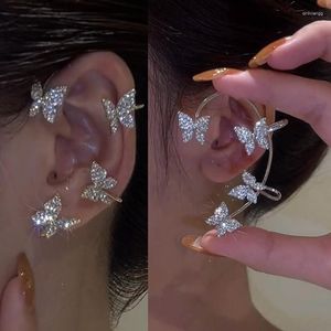 バックイヤリングhign hign Quality Luxury Crystal Butterfly Ear Clips for women for women sparkling zircon cuff clip Jewelry e261