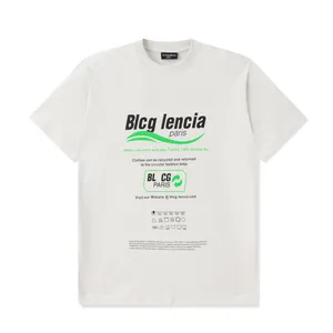 BLCG LENCIA UNISEX Yaz T-Shirts Kadınlar Büyük Boy Ağır Siklet% 100 Pamuk Kumaş Üçlü Dikiş İşçiliği Artı Boyut Tees SM130267
