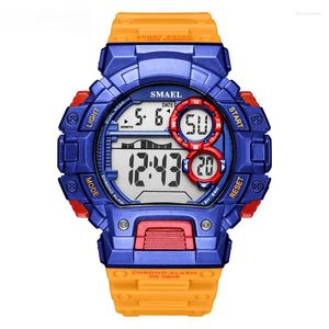 Zegarek na rękę zwykłe wojsko męskie zegarek odpornych okrągłych mężczyzn zegarki sportowe 1443 LED Digital Waterproof Male Male RelOJ Automatyczny prezent