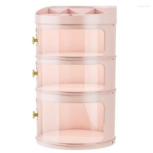 Storage Boxes Bathroom Makeup Organizer Box Cosmetic Display Case Jewelry With Drawers And Doors For Dresser Bedroom