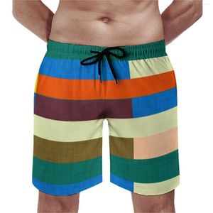 Men's Shorts Retro Mod Gym Summer Kilim Fall Colors Running Board Short Pants Male Quick Dry Casual Graphic Plus Size Swimming Trunks