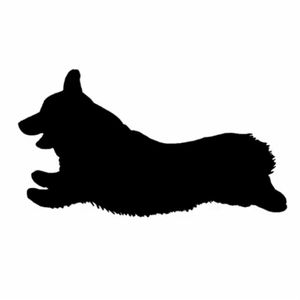 15 8 1cm Corgi Cachoramento de cão de vinil adesivo de carro de decalque preto Silver CA-1203268H
