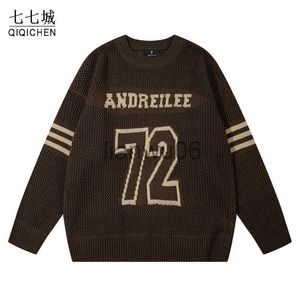 Maglioni maschili maschere per pullover autunno a marcila maschere per lettere casuali stampati in stile raggruppamento di oversize couple oversize tops j230806