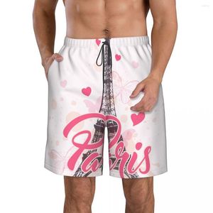 Herren -Shorts Herren Badebekleidung Schwimmbad Strandbrett Badeanzüge Sport Surffing Romantic Tower Schnell trocken