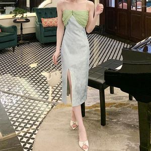 Scen Wear Jiangnan Misty Rain Chinese Style Elegant Light Luxury Jacquard Dress 2023 Midjan Slimming Slip