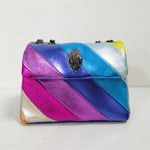 Kurt Geiger Bag Rainbow Women Handväska Jointing Colorful Cross Body Patchwork Clutch European och American Simplicity