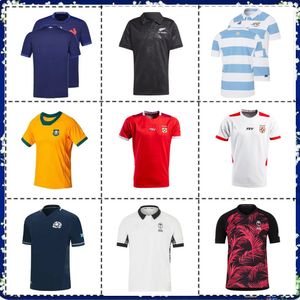 القمصان في الهواء الطلق Fiji Domicile Tonga Rugby Jersey Shirt Japan France /2024 Scotland Argentina Rugby Jerseys Name and Number 230815