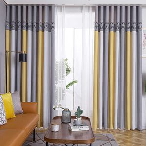 Curtain Stripped Living Room Curtains Modern Bedroom Curtains Blackout Jacquard Designer Home Decor Drapes Hotel Cortinas