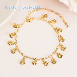 Nytt koreanskt mode Fingul 14k Real Solid Gold GF Unlimited Charm Multi-element Armband Längd storlek Längd Anklet Summer Style Beach