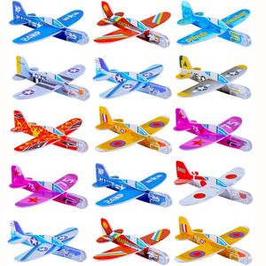 Hand Throwing Plane Toys Model DIY Assemble Cartoon Mini EVA Foam Glider Airplane Outdoor Fun Toy Kids Gift 2431