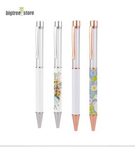 Sublimeringspennor Stylus penna tom värmeöverföringspenna sublimeringskulspenn för jul DIY Office School Stationery Supplies (silver och guld, tomt rör) snabbt