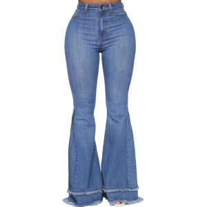 Frauen Jeans hohe Taille Denim Frauen Retro Flare Hosen Weitbein Hosen Lady Casual Glockenboden Hosen weiblich