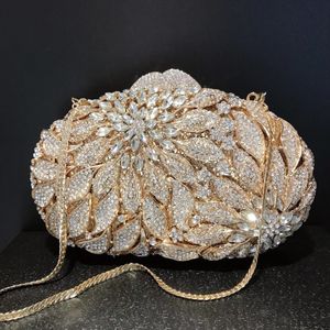 Evening Bags WHTUOHENG White Diamond Clutch Purses 10 Colors Handbags Luxury Gold Crystal Evening Clutches Women Wedding Party Bag 230815