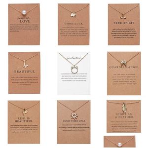 Pendant Necklaces Classic Fashion Friendship Bar Lucky Elephant Star Pearl Circle Necklace For Women Gift Card Drop Delivery Jewelry Dhq4B