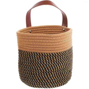 Storage Bottles Wall Hanging Woven Flower Basket Rustic Pot