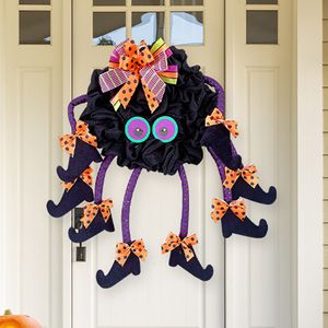 Other Event Party Supplies Spider Door Halloween Outdoor Decoration Multi leg Witch Wreath Ornament Pendant Home Wall Hanging Decor Accessories 230815