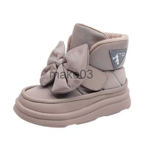 Buty dla dzieci buty śnieżne 2023 NOWE Zimowe buty dla dzieci Butterflyknot Wodoodporny ciepły pluszowy moda księżniczka Buty EU 2237 J230816