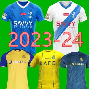 Neymar JR 2023 2024 Al Hilal Saudi Men Kids Kit Jersey 23 24 Al Nassr FC Soccer Jerseys Ronaldo 2023 2024 Hem Yellow Away Cr7 Football Shiirt