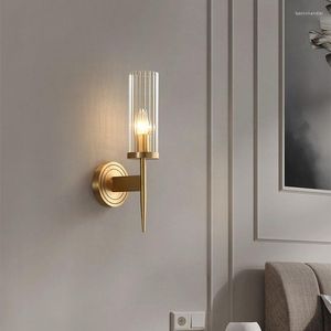Wall Lamps Nordic All Copper Gold Color Lamp Creative Home Decoration Bedroom Bedside Light Sconces Modern Living Room