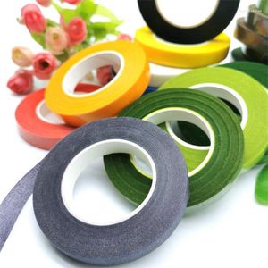 Decorative Flowers 1.1CM 30m/Roll Self-Adhesive Bouquet Floral Green Paper Tapes Artificial Stamen Wrapping Florist DIY Flower Supplies