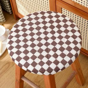 Chair Covers Cover Suede Cushion Cotton Round Fully Breathable Soft Portable El Kitchen Living Room Circular Children's Stool