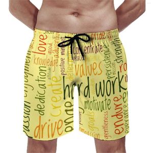 Pantaloncini da uomo Lettere da palestra estive Word Art Abbigliamento sportivo Parole motivazionali Costume da spiaggia vintage ad asciugatura rapida Taglie forti