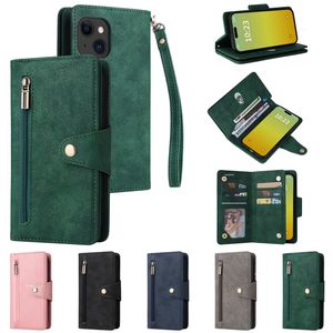 Hüllen für iPhone 15 Pro Max plus Google Pixel 8 Pro Multifunktions Brieftasche Leder Reißverschluss dreifache Magnetische Geld -ID