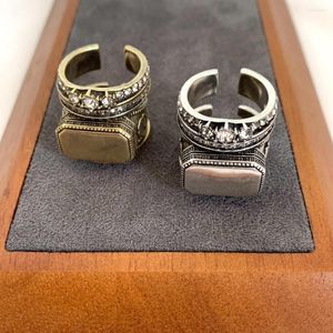 Rings de cluster famosos marcas de designers Crystal Gold Silver Wide Man Mulheres Europa America Jóias de luxo Boho Goth Trend