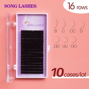 False Eyelashes Song Lashes 10 Falls Special Curl BCCCD Curls Fake S 16 Rows Pure Darker Black Makeup Tools 230816