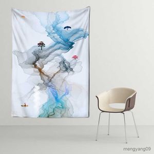 Tapestries White Deer Landscape Tapestry Peony Peacock Room Background Wall Painting Tapestry Home Art Decor Good Gift R230816