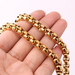 Chains 2/3/4/5/7mm Width Gold Color Square Rolo Round Box Chain Cool Necklaces For Men Women Stainless Steel Jewelry 16-40"