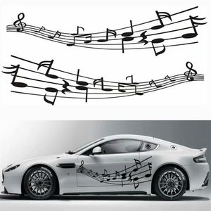 2PCS Note Decoration Car Door Stickers Music Sheet Music Creative Body Decals187o