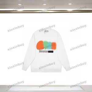 xinxinbuy Men women designer Sweatshirt Graffiti letter printing sweater gray blue black white XS-L