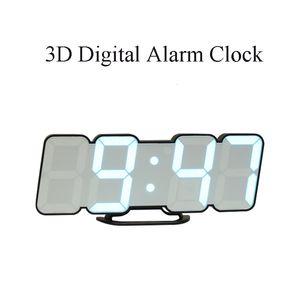 Wall Clocks 3D Digital Alarm Clock Remote Control Timer Voice Temperature Dimmable 115 Colors LED Electronic Table Watch 230816