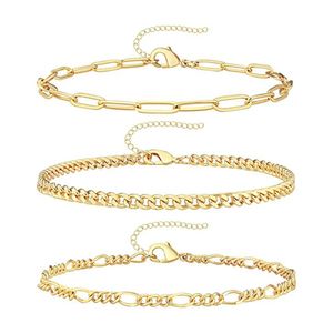 Chain Italian Style Snake Figaro Cuban Paperclip Link Hip Hop Bk Jewelry 18K Gold Plated Men Women Stacking Bracelets Drop Delivery Dh3Va