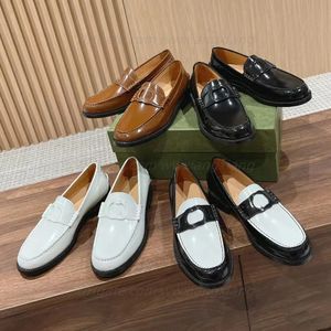 Top Designer Shoes Women Casual Shoes Interlocking G Loafers Genuine leather Polished cowhide Classic loafers slip-on Fashion Ladies leisure non slip lazy shoes