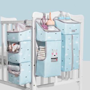 Bebek Asma Depolama Çantası Giysileri İçin Sunveno Crib Organizatör Caddy Essentials Yatak Bezi Nappy 230815