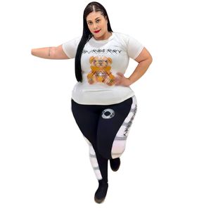 5xl plus size tracksuits Roupa de camiseta casual e calça de duas peças