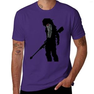 Herrtankstoppar vinter soldat silhuett t-shirt grafik t-skjorta korta snabbtorkskjortor för män