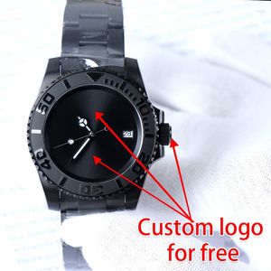 Orologi da polso minutetime fai -da -te personalizzato NH35 orologio meccanico orologio per uomini di lusso full quadrante nero acciaio movimenti automatici 10 bar