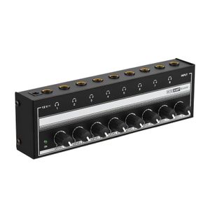 Flash konsoler HA800 Stereo hörlurarförstärkare 8 -kanaler Ljudgränssnitt Ultra Lownoise Sound Mixer Recording Studio Monitor för Guitar Bass 230816
