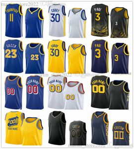 2023-24 Jerseys de basquete Stephen Curry Klay Thompson Chris Paul Andrew Wiggins Draymond Green Jonathan Kuminga Moses Moody Kevon Looney Gary Payton II Impresso