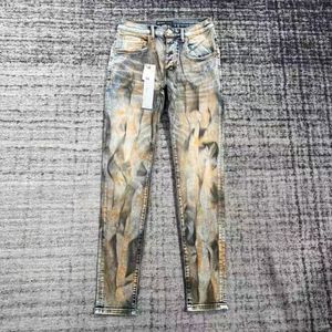 Fdqu mens jeans designer lila denim byxor mode byxor highend kvalitet rak design retro streetwear casual sweatpants joggar pan
