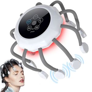 Massageador da cabeça Massageador elétrico Massageador Massageador Red Luz de luz Vibrator Octopus Head Scratcher para Relaxamento Estresse da enxaqueca RIALIDADE 230815