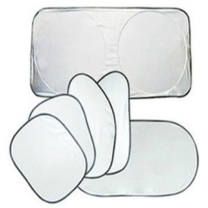 6pcs Conjunto de revestimento de revestimento de prata Carra de engrenagem de sol dianteira e lateral e traseira da janela Auto Sun Block268U