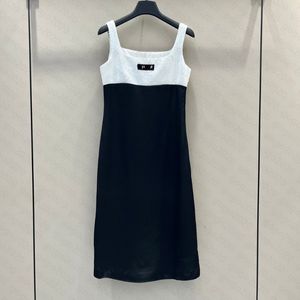 Summer Women Designer Dress Tee Shirts Dresses With Sequins Beading Girls Milan Runway Tank Top A-line Sleeveless Vest Camisole Dress High End Long Designer Dresses